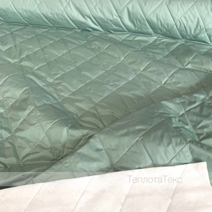 Вытянутые ромбы 9*9см (Наша), плащевая Матовая. Стеганая ткань (ут. 100гр) (Зеленый чай)