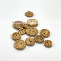 Пуговица деревянная, Желтый Handmade, 2 прокола