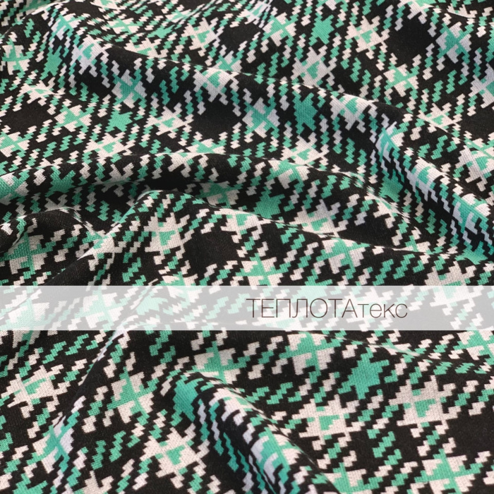 Джерси Гусиная лапка цветная, Трикотаж (Зеленый)