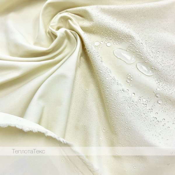 Ткань смесовая для пошива тренча (лицо глянец) (Ванильный крем (12-5202))