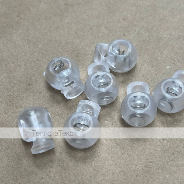 Шар, фиксатор одинарный, пластиковый 17мм, отверстие 8мм (8953) (Прозрачные)